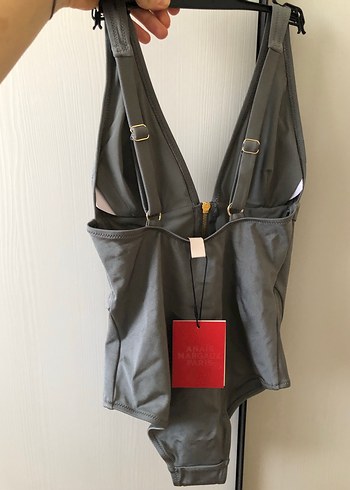 Fermuarlı Gri Atletik Tarz Kadın Mayo - Görsel 4