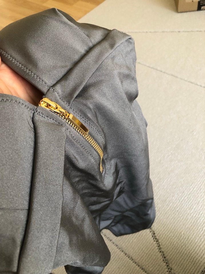 Fermuarlı Gri Atletik Tarz Kadın Mayo - Görsel 2