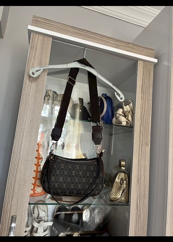 Kahverengi Deri Baskılı Kadın Çanta - Görsel 2