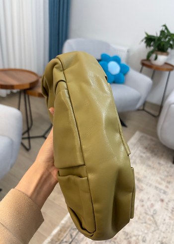 Hareketli Pliseli Haki Kadın Çanta - Görsel 6