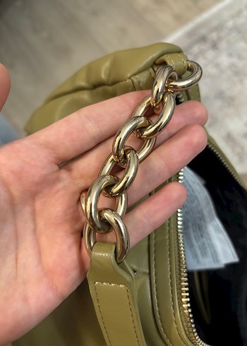 Hareketli Pliseli Haki Kadın Çanta - Görsel 5