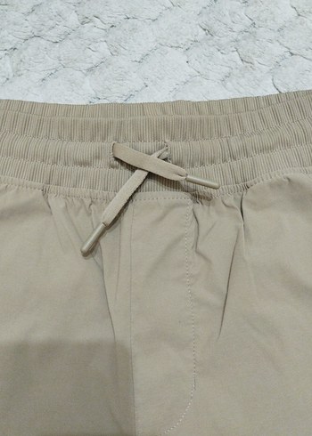Erkek Bej Pamuklu Rahat Kesim Şort - Görsel 2