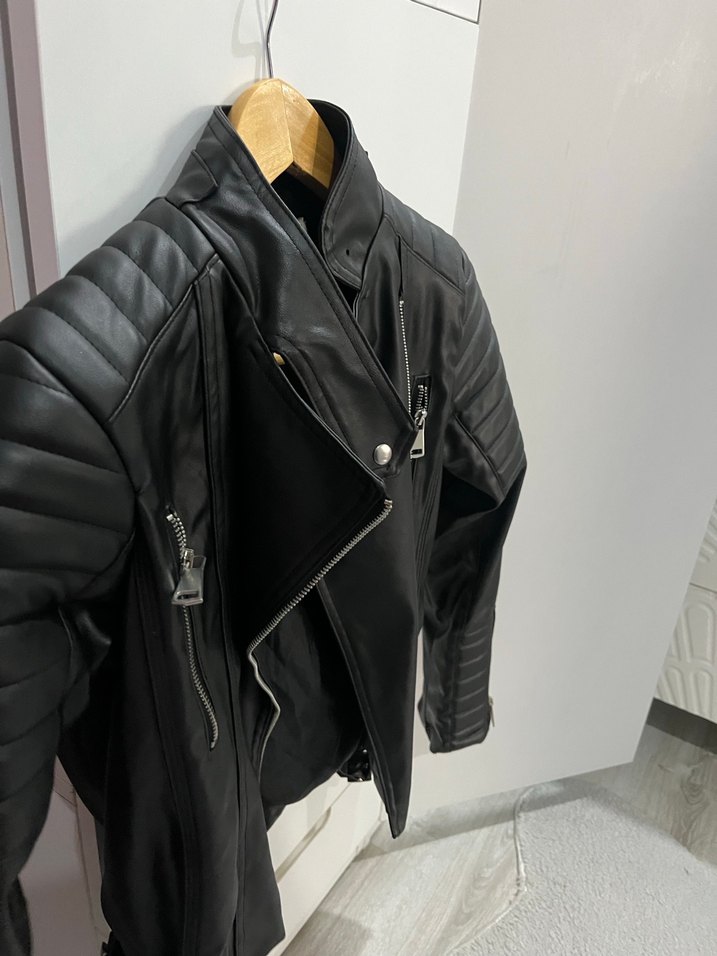 Siyah Deri Ceket - Görsel 2