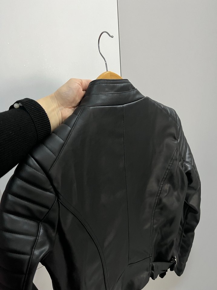 Siyah Deri Ceket - Görsel 4