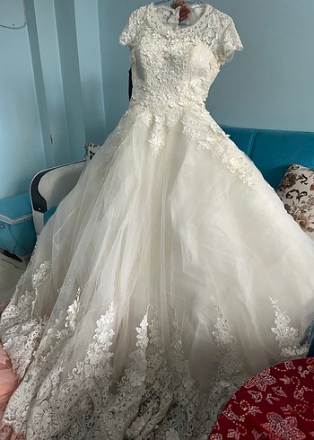 Modern Klasik Straplez Beyaz Gelinlik - Görsel 6