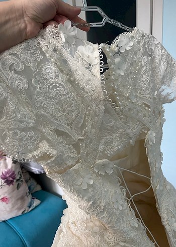 Modern Klasik Straplez Beyaz Gelinlik - Görsel 4