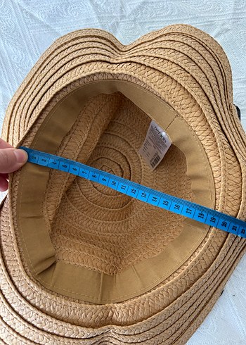 Bej Hasır Kadın Şapka Siyah Fiyonk Detaylı - Görsel 6