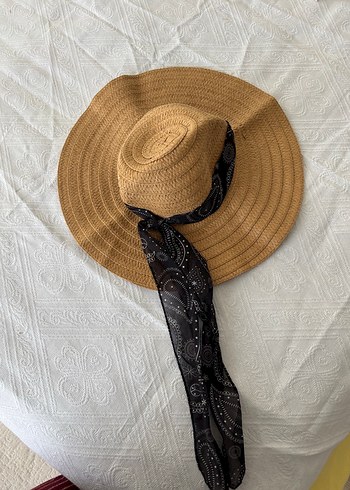 Bej Hasır Kadın Şapka Siyah Fiyonk Detaylı - Görsel 2