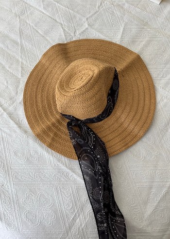 Bej Hasır Kadın Şapka Siyah Fiyonk Detaylı - Görsel 3