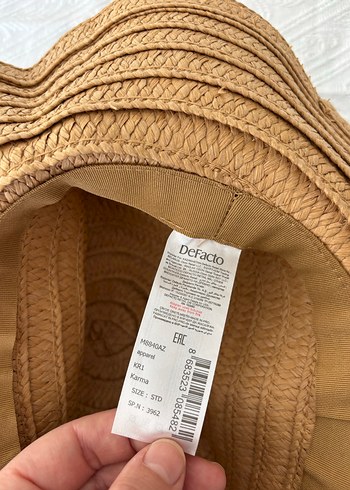 Bej Hasır Kadın Şapka Siyah Fiyonk Detaylı - Görsel 5