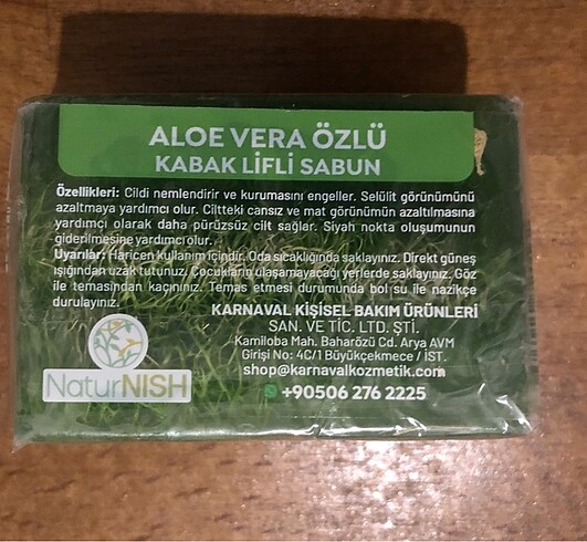 ALOE VERA ÖZLÜ KABAK LİFLİ SABUN