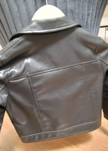 Kadın Siyah Deri Biker Ceket - Görsel 5