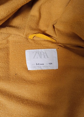 Zara erkek çocuk Sarı Kapüşonlu Fermuarlı Yelek - Görsel 4