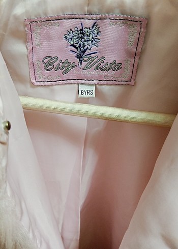 Kız Çocuk Pudra Peluş Kürk Detaylı Mont - Görsel 2