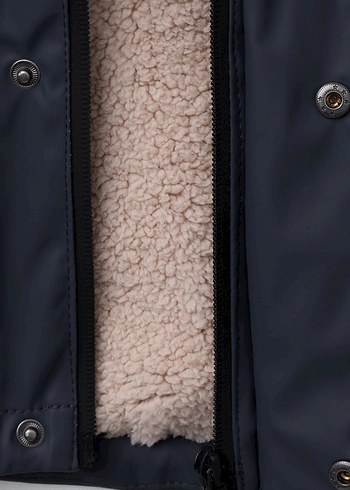 Erkek Çocuk Kürklü Kapüşonlu Lacivert Mont - Görsel 8
