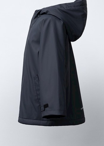 Erkek Çocuk Kürklü Kapüşonlu Lacivert Mont - Görsel 3