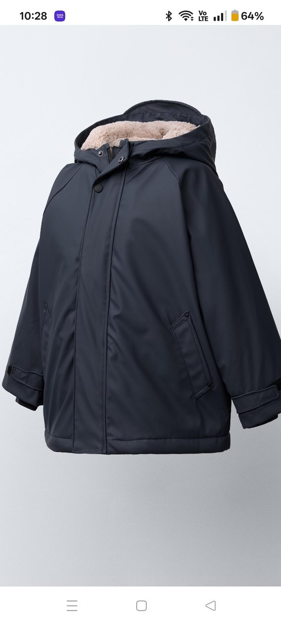 Erkek Çocuk Kürklü Kapüşonlu Lacivert Mont - Görsel 2