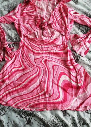 Pembe Batik Desenli Uzun Kollu - Görsel 5