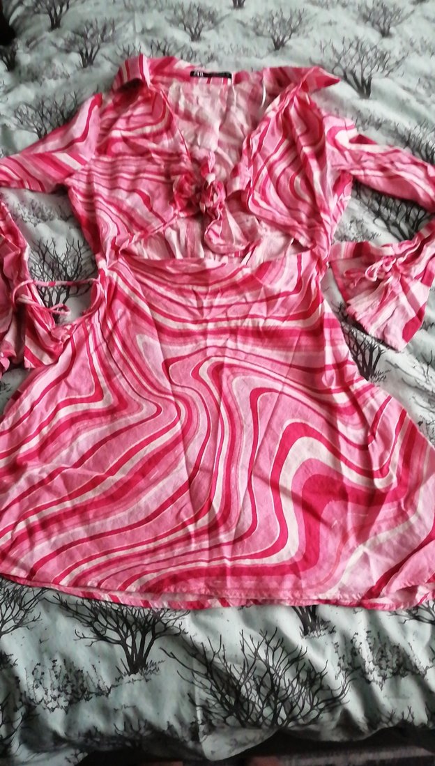 Pembe Batik Desenli Uzun Kollu - Görsel 5