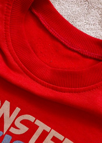 Kırmızı Baskılı Erkek Sweatshirt - Görsel 3