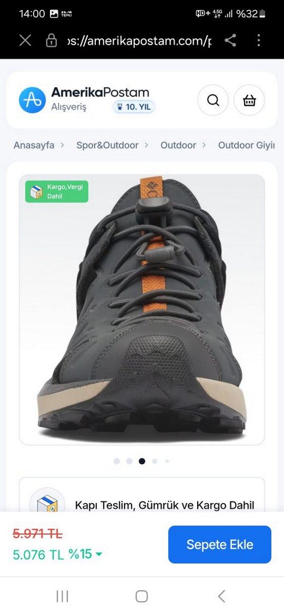 Columbia Erkek Gri Sandalet - Görsel 3