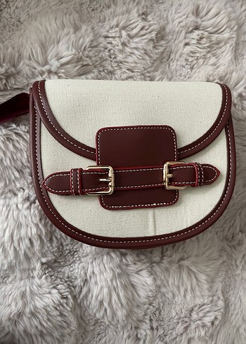 Bordo Deri İşlemeli Kadın Çanta - Görsel 2