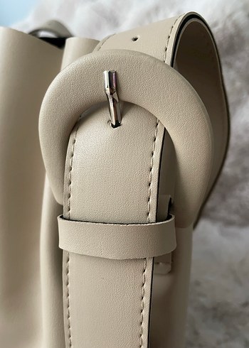 Bej Deri Minimalist Kadın Çantası - Görsel 4