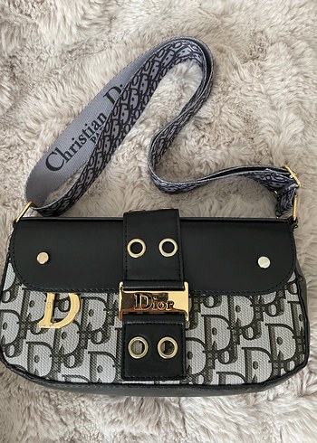 Gri Deri Buckled Dior Kadın Çanta - Görsel 2