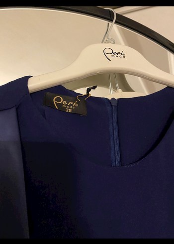 Drapeli Lacivert Uzun Hamile Ceketi - Görsel 2