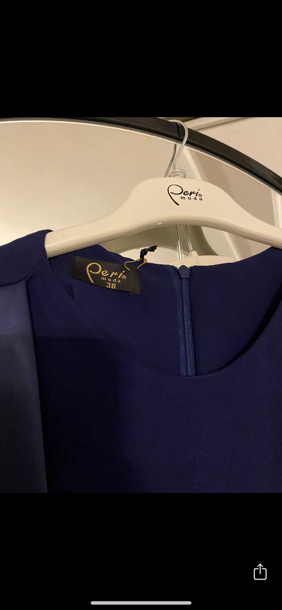 Drapeli Lacivert Uzun Hamile Ceketi - Görsel 2