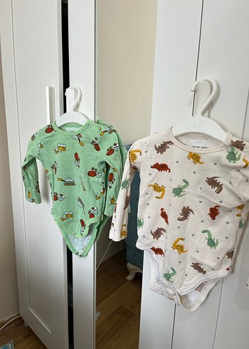 Çok Renkli Baskılı Uzun Kollu Bebek Body - Görsel 3