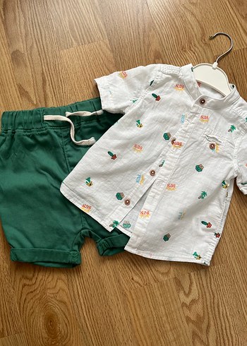 LC Waikiki Nakışlı Düğmeli Bebek Erkek Kıyafet Takımı