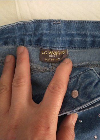 LC Waikiki 10-11 yaş taç detaylı kız çocuk kot etek - Görsel 3