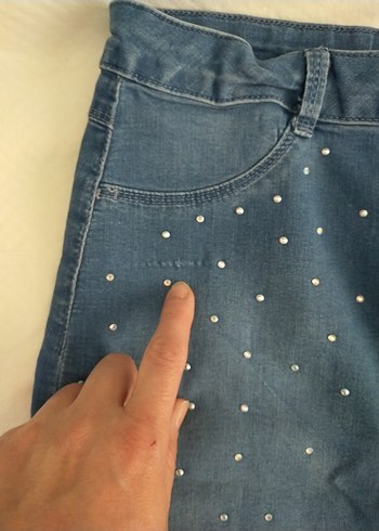 LC Waikiki 10-11 yaş taç detaylı kız çocuk kot etek - Görsel 4