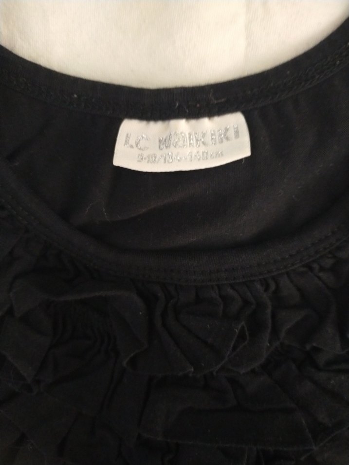 Kız Çocuk Siyah Fırfırlı Kolsuz bluz - Görsel 4