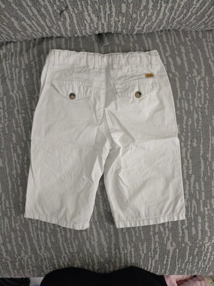 Erkek Beyaz Pamuklu Rahat Kesim Şort - Görsel 2