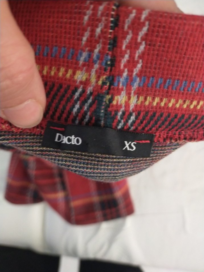 Kırmızı Ekose Pilili Midi Etek - Görsel 3