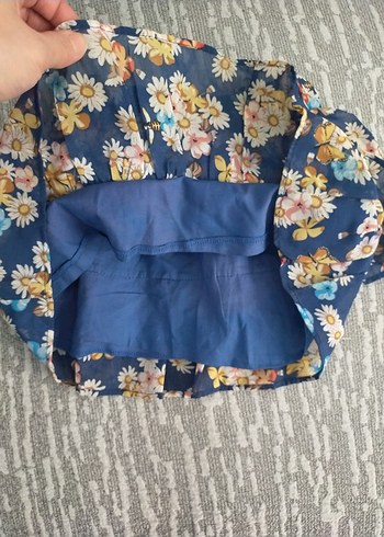 Çiçek Desenli Volanlı Mini Etek - Görsel 2