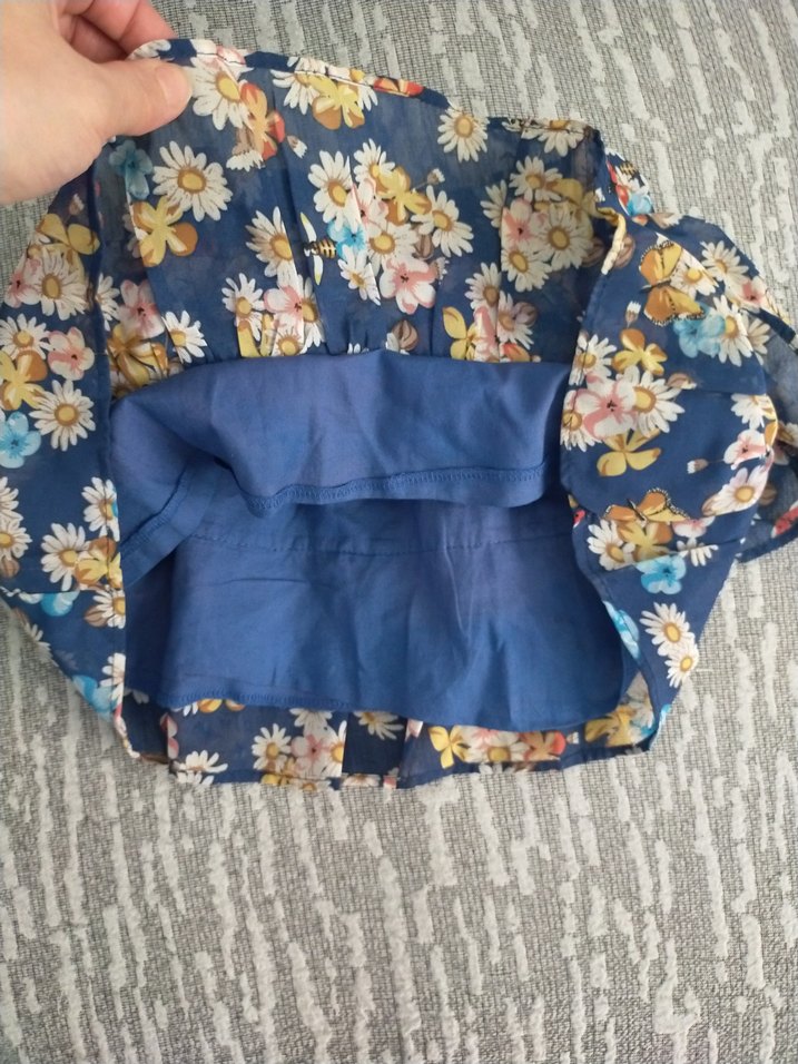 Çiçek Desenli Volanlı Mini Etek - Görsel 2