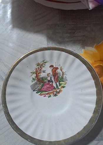 antika fragonard desenli 5'li fincan takımı - Görsel 2