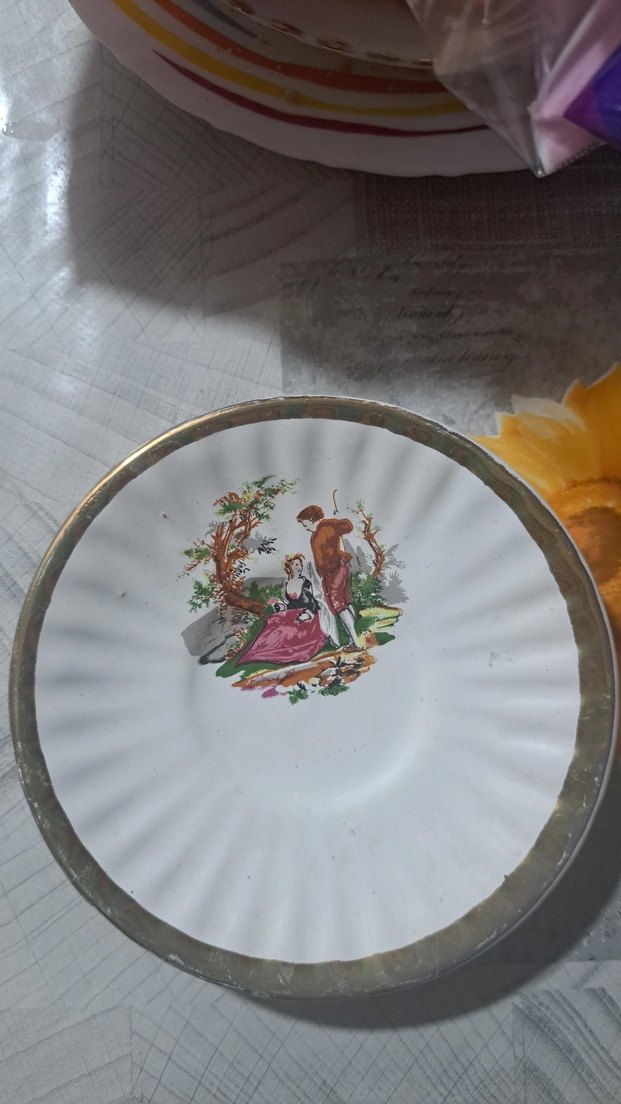 antika fragonard desenli 5'li fincan takımı - Görsel 2