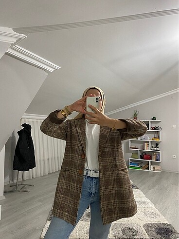 Ekoseli Blazer Ceket