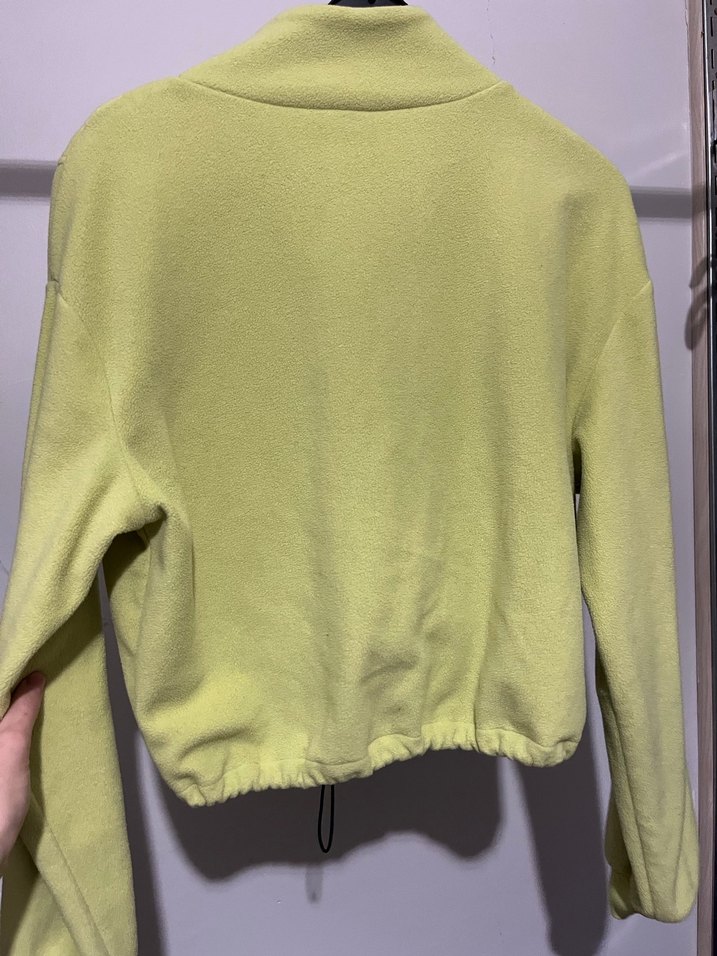 Fıstık Yeşili Fermuarlı Kadın Sweatshirt - Görsel 3