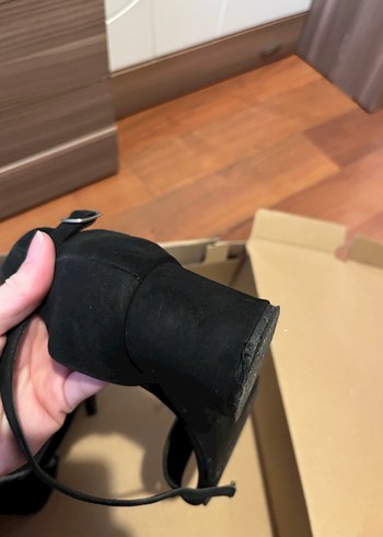 Kadın Siyah Tokalı Blok Topuklu Abiye Ayakkabı - Görsel 5