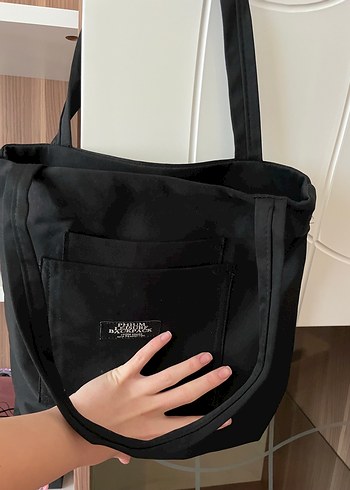 Siyah Bez Kadın Omuz Çantası - Görsel 2