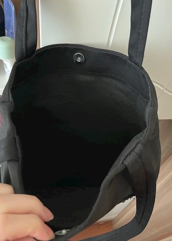 Siyah Bez Kadın Omuz Çantası - Görsel 3