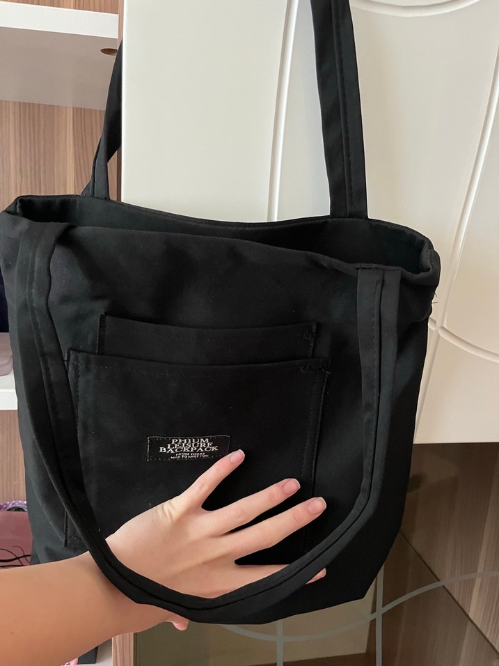 Siyah Bez Kadın Omuz Çantası - Görsel 2