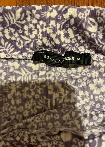 Mor Çiçek Desenli Fırfırlı Mini Etek - Görsel 3