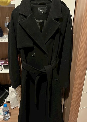 Siyah Astarlı Kemeri Uzun Kaban - Görsel 4