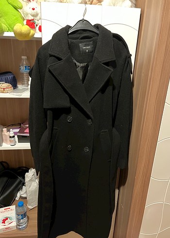 Siyah Astarlı Kemeri Uzun Kaban - Görsel 6